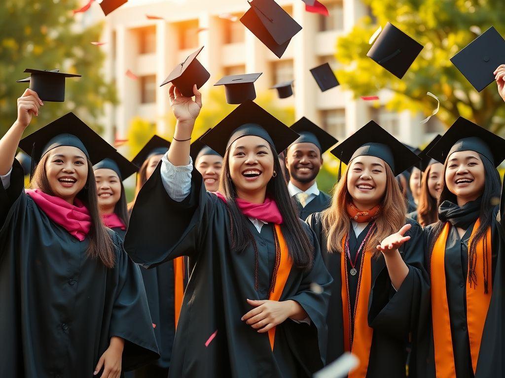 Graduates celebrating on convocation day